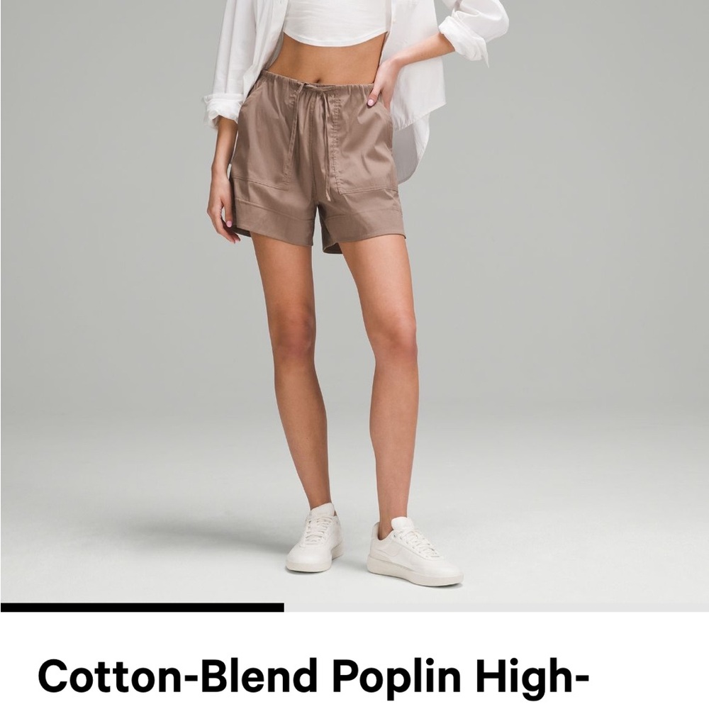 Brand New Lululemon High-Waist Cotton Blend Poplin Relaxed fit Women's Shorts